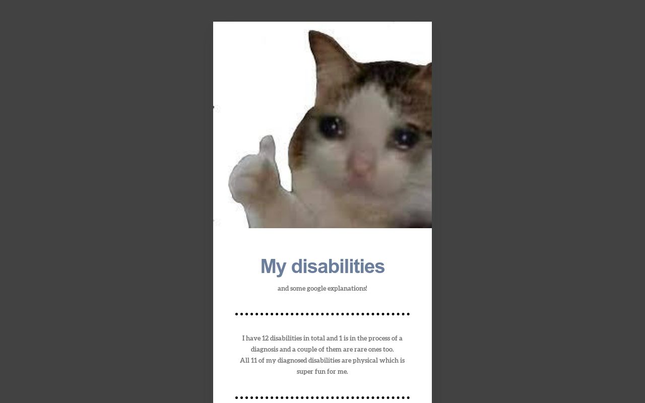 Carrd profile picture for @disabilities